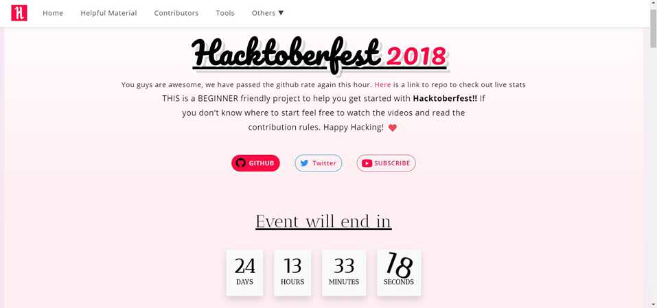 hacktoberfest website printscreen